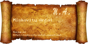 Miskovity Antal névjegykártya